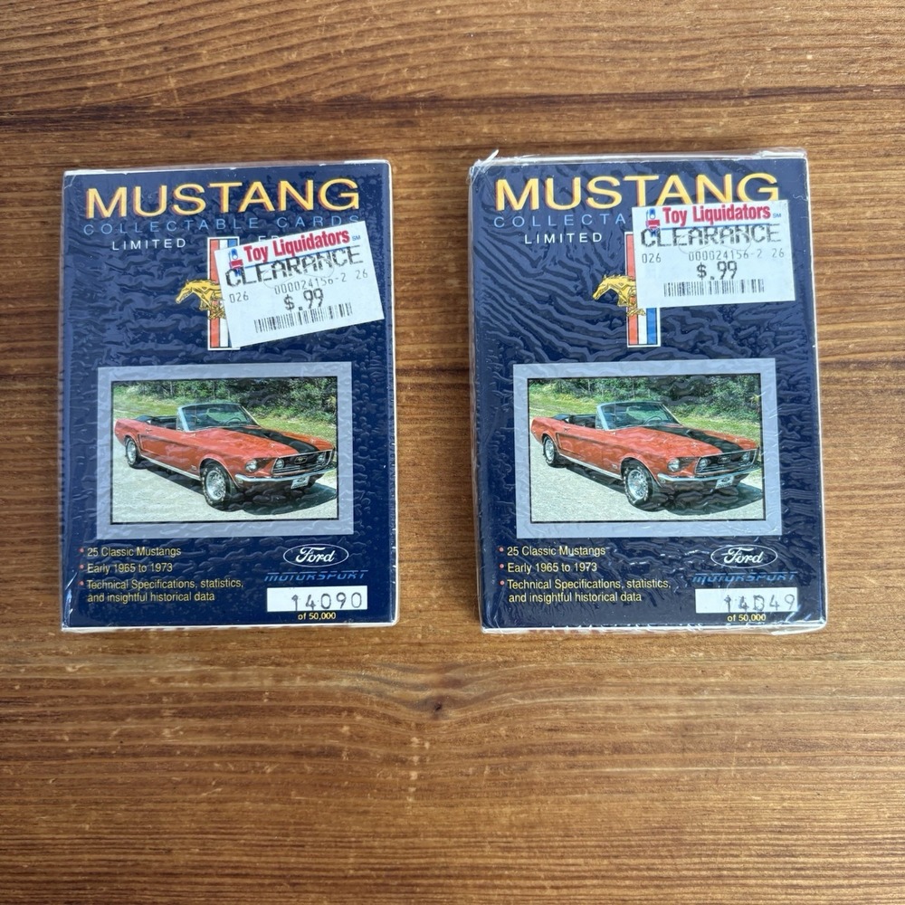 1992 Ford Mustang Collectable Cards Official Limited Edition - 2 Packs